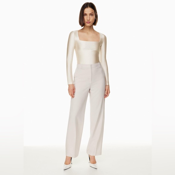 BABATON Mauve Satinette Squareneck Longsleeve Blouse - Picture 7 of 10